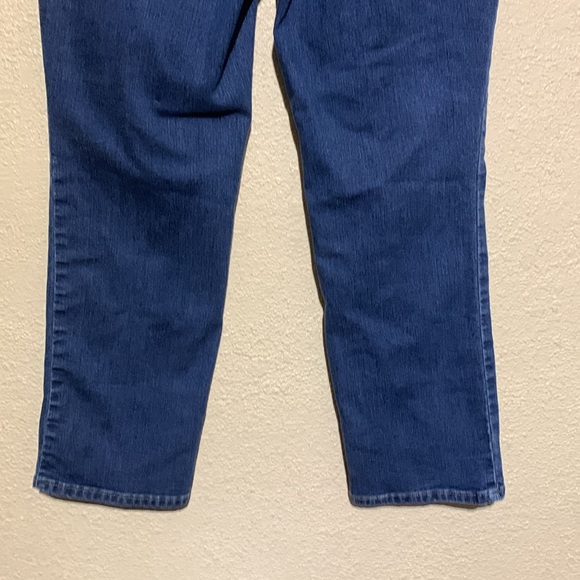 Christopher & Banks Jeans 12P Blue Stretchy Embroidery Straight Mid Rise Cotton - Picture 10 of 16